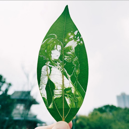 Ganshin leaf-carved souvenirs personal customization with photo frame