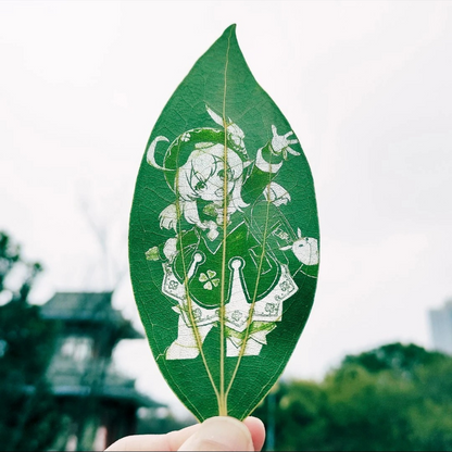 Ganshin leaf-carved souvenirs personal customization with photo frame