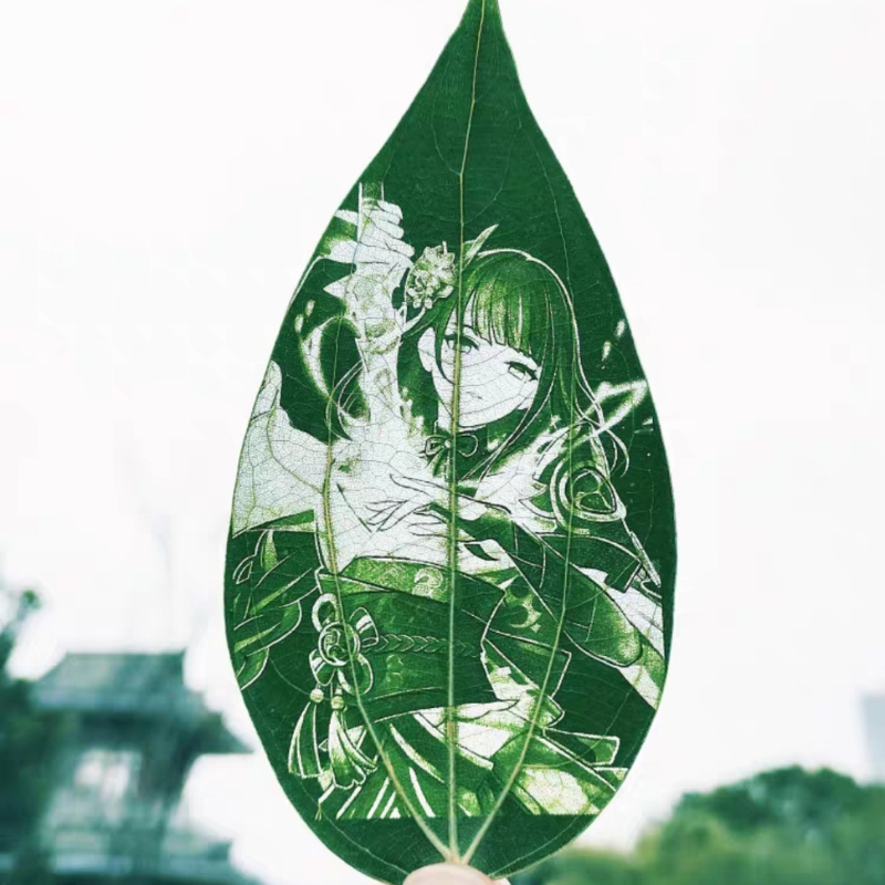 Ganshin leaf-carved souvenirs personal customization with photo frame
