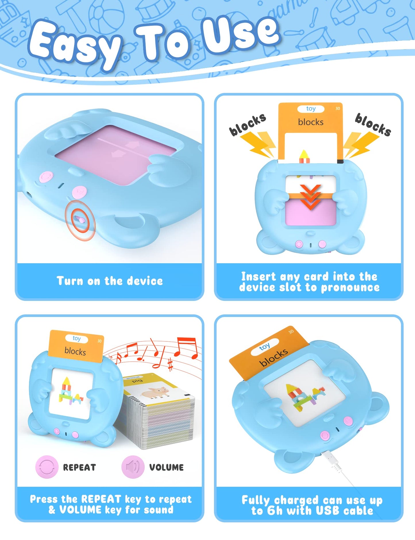 Enlightenment Toys 510 Sight Words Talking Flash Cards for Toddlers 2-4 Years, Autism Sensory Therapy Toys for Children, Pocket Speech Toy for Kids, Early Educational Toys for 2 3 4 5 Years Old Learning