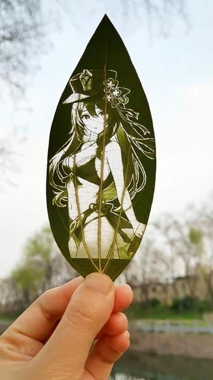 Ganshin leaf-carved souvenirs personal customization with photo frame